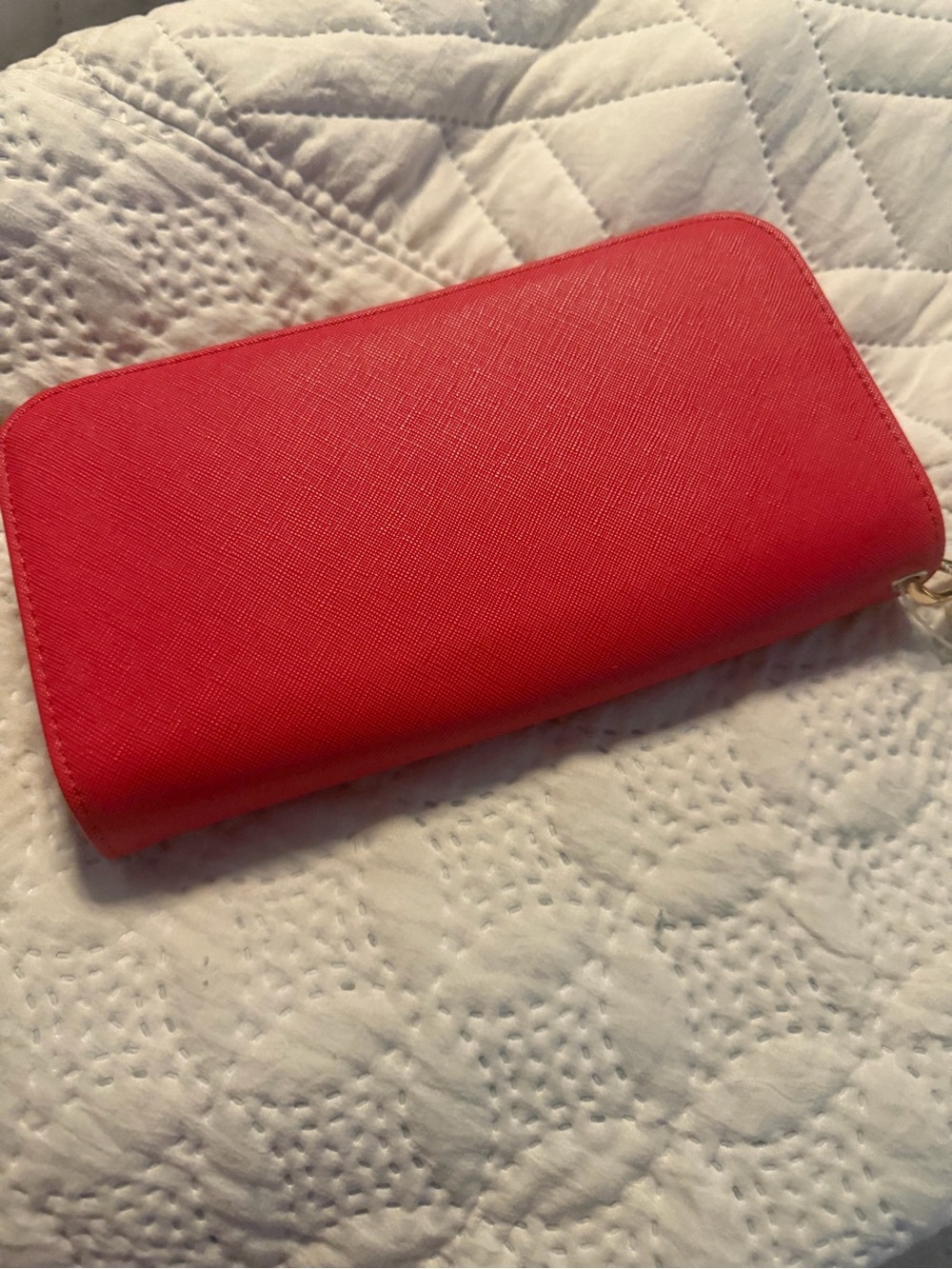 Saffiano Zip-Around Wallet - Red